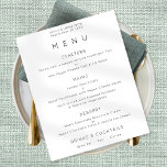 Poster Texto Simples Preto Branco ou Qualquer Menu de Cas<br><div class="desc">Menu de Casamento Branco Preto de Texto Simples. Você também pode alterar o estilo da fonte e as cores e as cores de fundo,  se desejar,  através da opção Clique para Personalizar mais.</div>