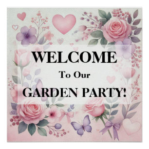 Pôster Texto tipográfico corações florais cor d'água româ