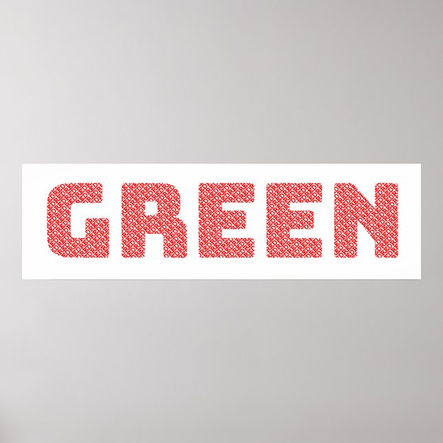 Poster “Texto Vermelho, Palavra Verde” Eco-Palavra-Arte – (Frente)