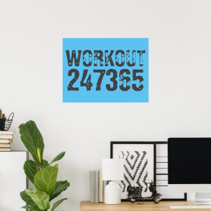 Poster Texto vestido e arranhado Workout 247365 azul