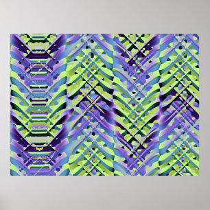Poster Textura Abstrata Amarela e Roxa