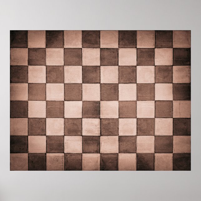 Poster Textura antiga da parede de caroço preto e branco (Frente)