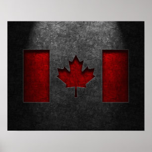 Pôster Textura canadense da pedra da bandeira