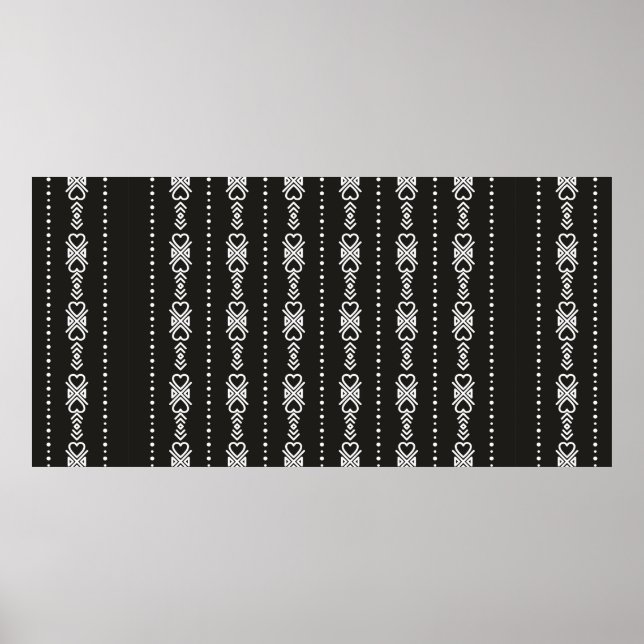 Poster textura cardíaca abstrato aztec (Frente)