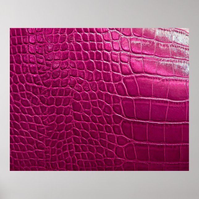 Poster Textura da pele do crocodilo rosa (Frente)