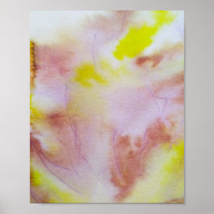 POSTER TEXTURA DE ABSTRATO DE COR DA ÁGUA AMARELA