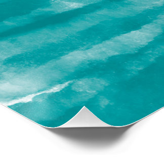 Pôster Textura de Aquarela Turquesa Minimalista