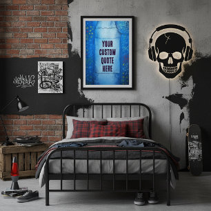 Poster Textura de arte personalizável da rua Abstrato azu