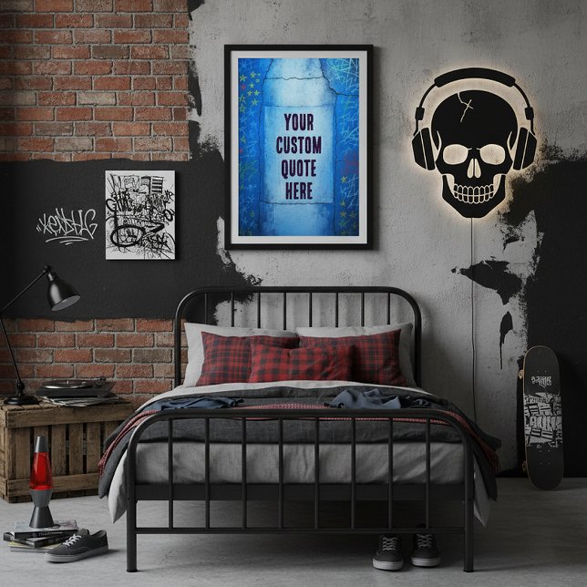 Poster Textura de arte personalizável da rua Abstrato azu (Criador carregado)