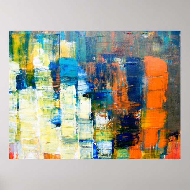 Poster Textura de canvas pintada. Sombreamento vermelho e (Frente)