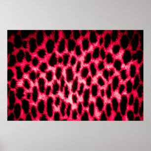 Poster Textura de couro-leopardo com cores pretas e verme