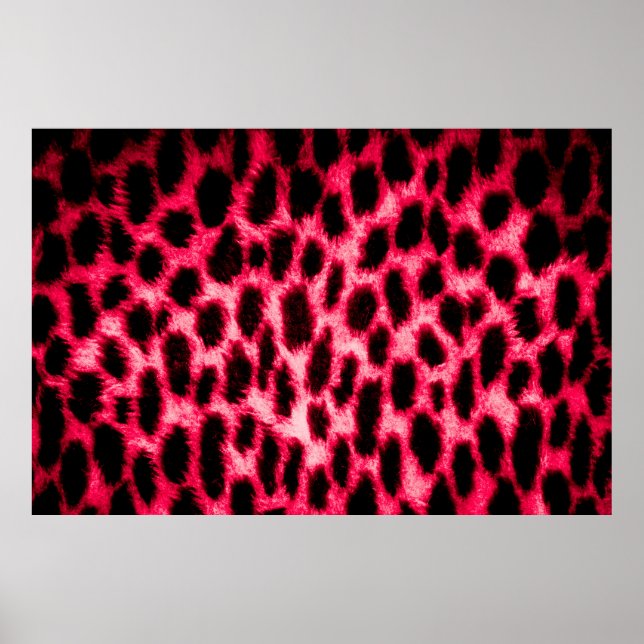 Poster Textura de couro-leopardo com cores pretas e verme (Frente)