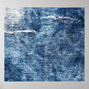 Poster Textura de Denim: fundo azul de jeans.