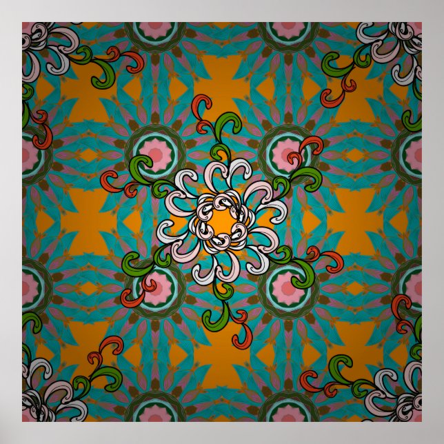 Poster Textura de fundo, papel de parede, tema floral em  (Frente)