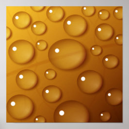 Poster Textura de Gota de Água Laranja