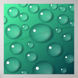 Poster Textura de Gota de Água Turquesa