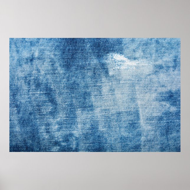 Poster Textura de jeans de denim azul (Frente)