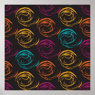 Poster Textura de laranja pintada à mão. Elemento geométr