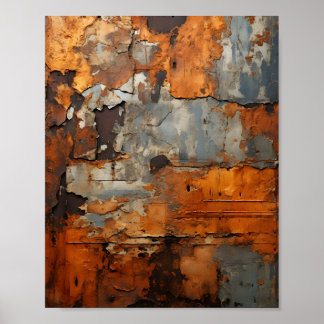 Poster Textura de metal enferrujado de aço antigo