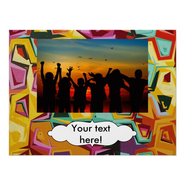 Pôster Textura de orifícios coloridos (Frente)