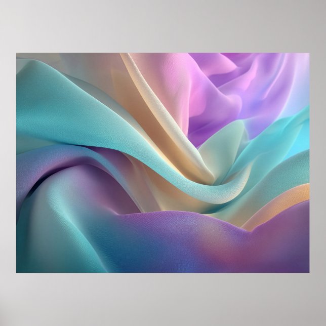 Poster Textura de Tecido Abstrato em Tons Pastéis (Frente)