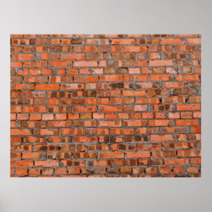 Poster Textura de uma parede de tijolos antiga enrolado,a