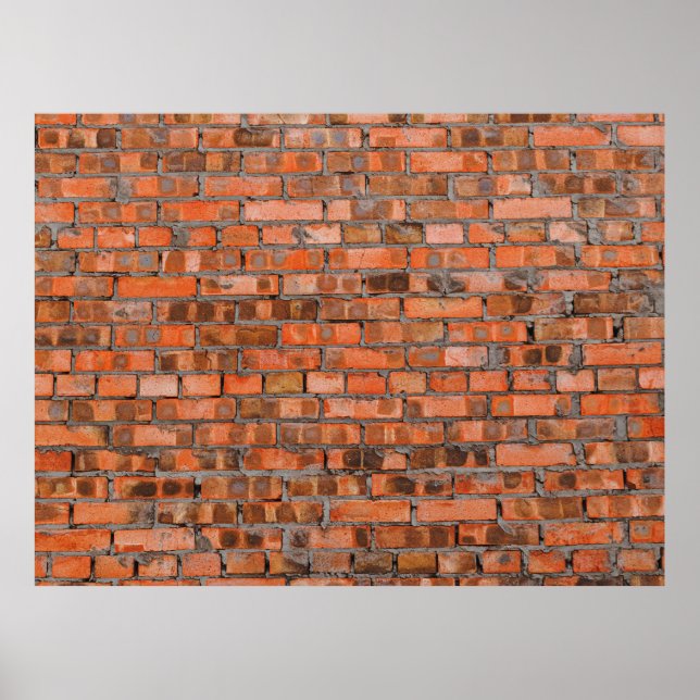 Poster Textura de uma parede de tijolos antiga enrolado,a (Frente)