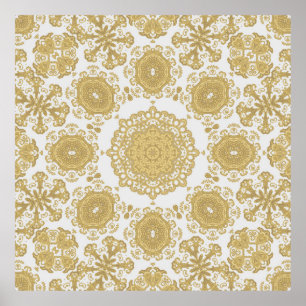 Poster Textura decorativa sem costura, oriental, med