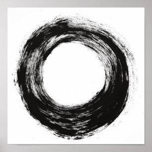 Poster Textura do círculo do traçado do pincel