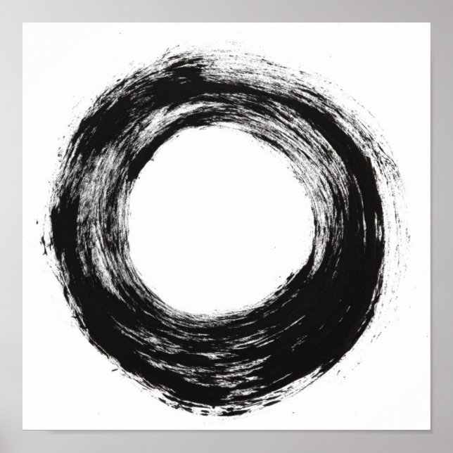 Poster Textura do círculo do traçado do pincel (Frente)