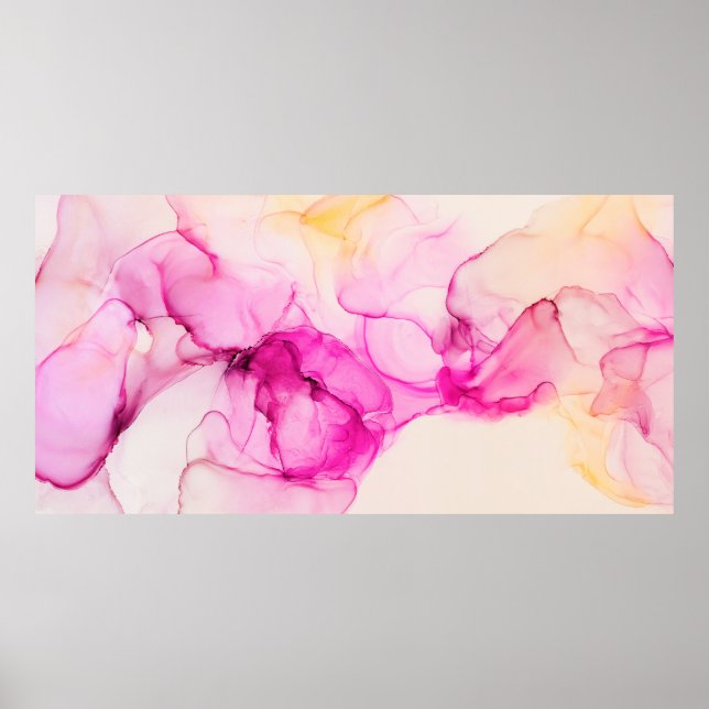 Poster Textura do mar de tinta a álcool. Arte contemporân (Frente)