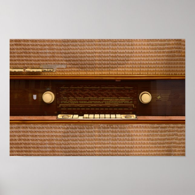 Pôster textura do painel do sintonizador de música retrô  (Frente)