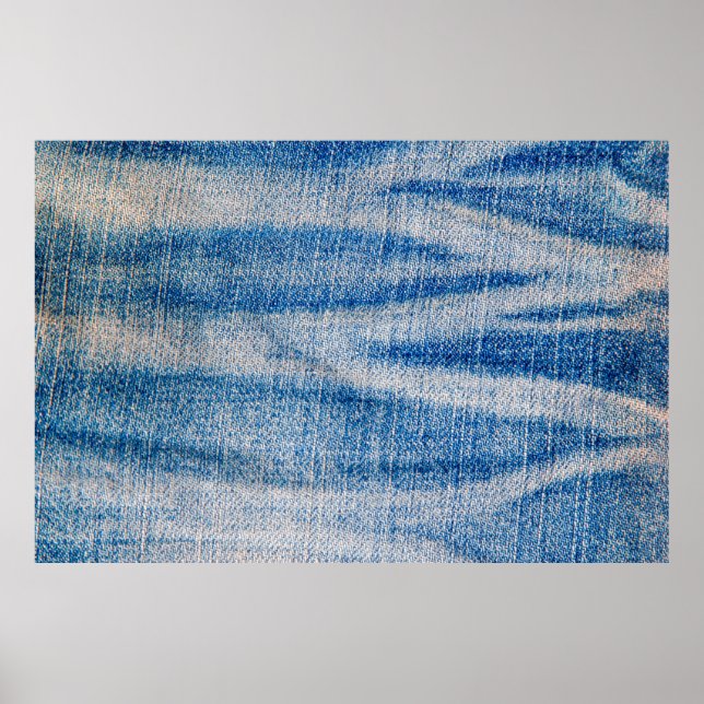 Poster Textura do tecido de jeans azuis, fundo têxtil (Frente)