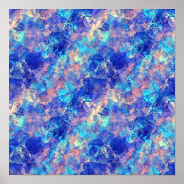 Pôster Textura Enrugada Azul Azure (Frente)