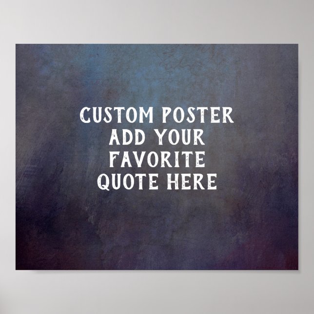 Poster textura envelhecida cinza escuro e azul adicionar  (Frente)