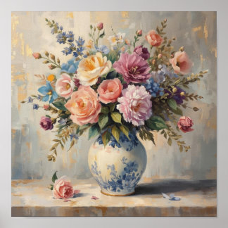 Poster Textura Floral Sonhadora – Estilo de Flor Suave