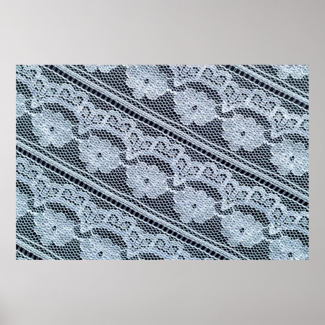 Poster Textura, fundo, padrão. Tecido de renda branca. (Frente)