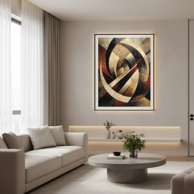 Poster Textura Geométrica Abstrata de Madeira (Criador carregado)