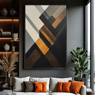 Poster Textura Geométrica Abstrata Moderna Ferrugem