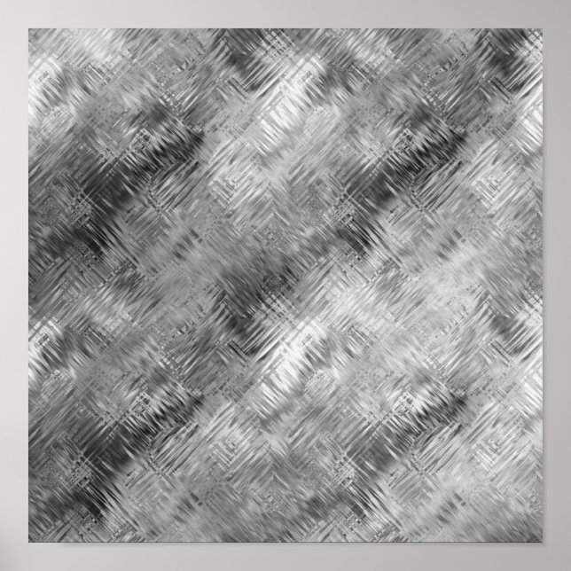 Poster Textura Rabiscada de Hematita Cinza (Frente)