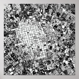 Poster Textura Urbana em Camadas: Mosaico de Arte de Rua