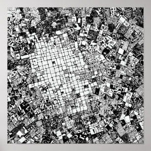 Poster Textura Urbana em Camadas: Mosaico de Arte de Rua