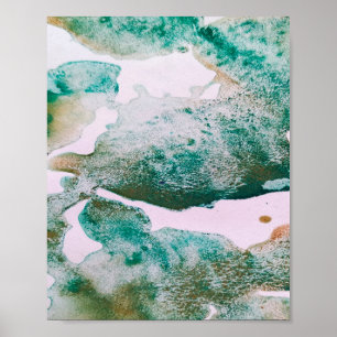 Poster textura verde marrom da aquarela