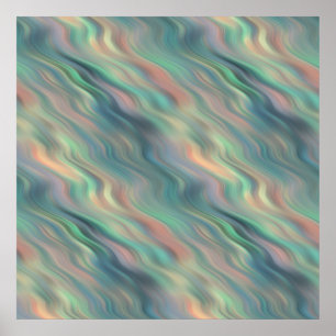 Pôster Textura Wavy Iris Azul