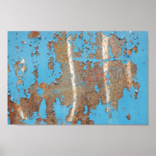 Pôster TEXTURAS DE PÓ AZUL, DE metal1617, corado, METAIS