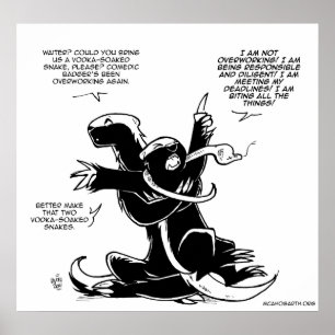 Pôster Texugos de mel de SFWA: Overworking