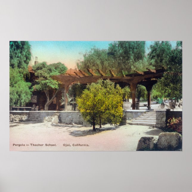 Poster Thacher School Pergola ViewOjai, CA (Frente)