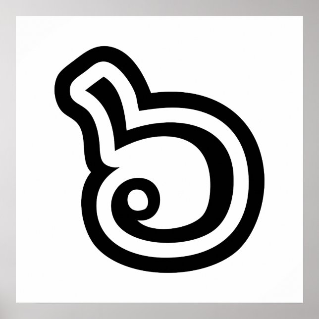 Poster Thailand Number 6 / Six / ๖ (Ho/Hok) Thai Language (Frente)