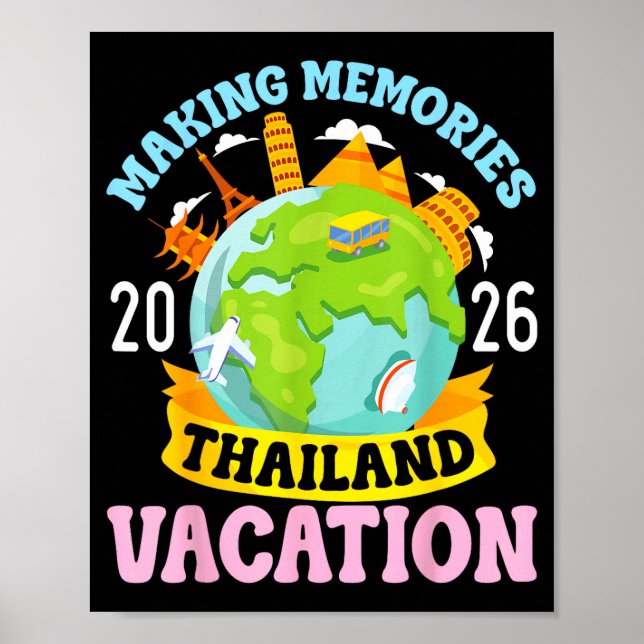 Poster Thailand Vacation 2026 Travel Making Memories Fami (Frente)