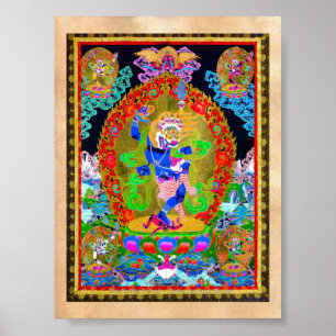 Pôster Thangka tibetano oriental legal Simhavaktra Dakini